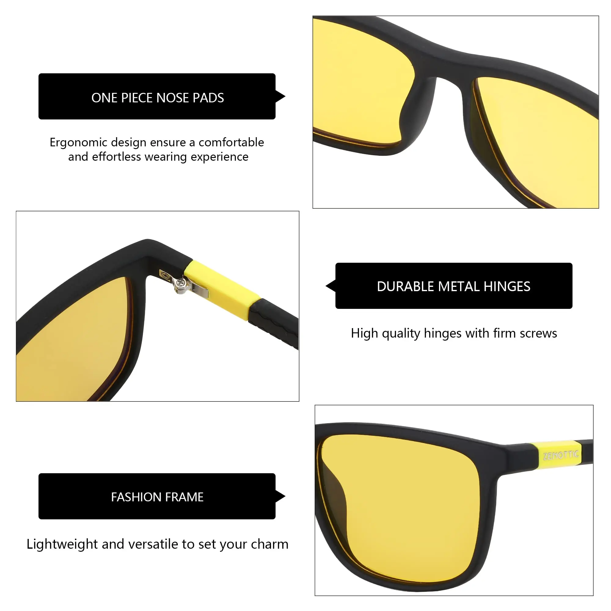 Polarized Sunglasses Square Frame Night Vision Driving Outdoor Sports Lightweight Comfort 100 Percent UV Fall 2025 - Image 4