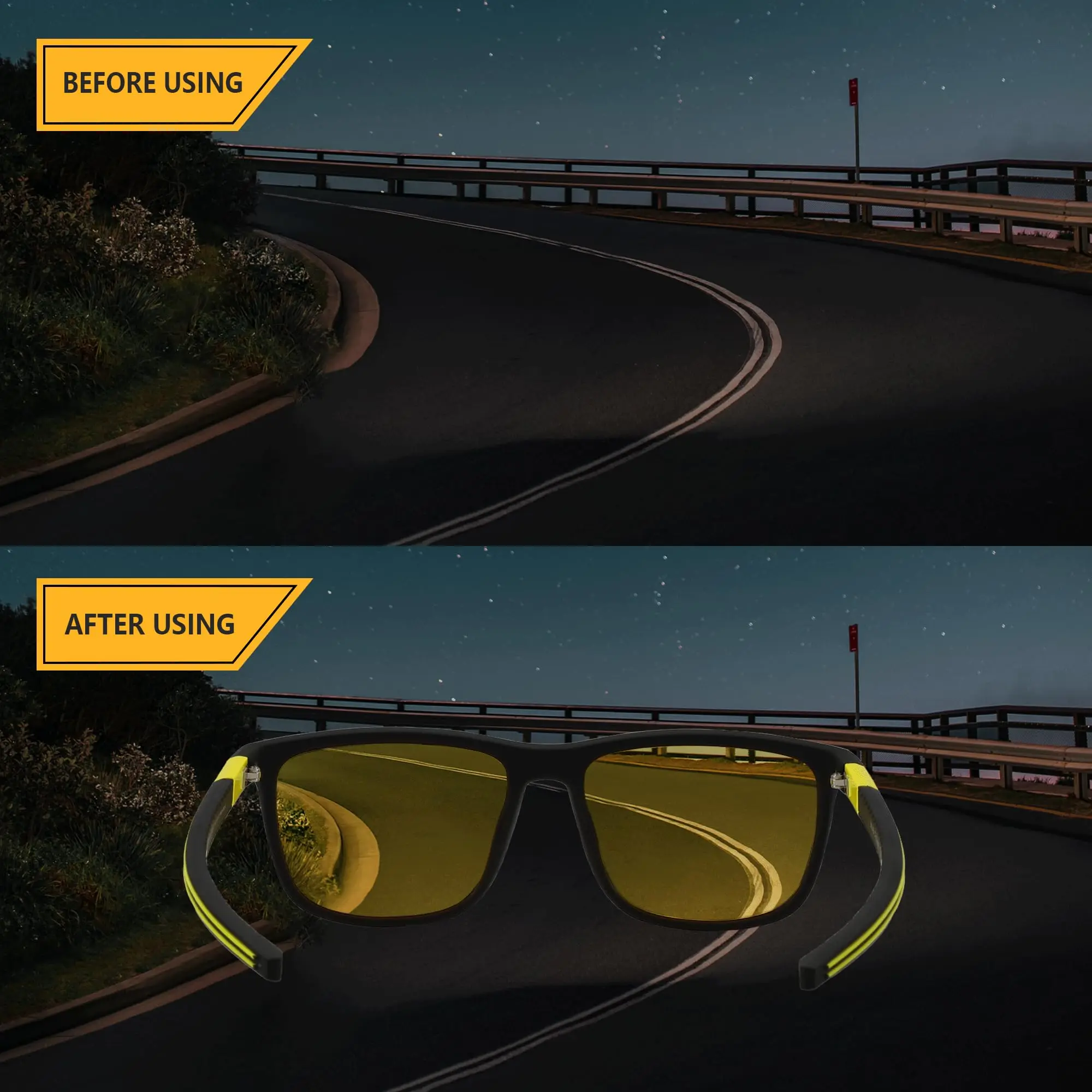 Polarized Sunglasses Square Frame Night Vision Driving Outdoor Sports Lightweight Comfort 100 Percent UV Fall 2025 - Image 5