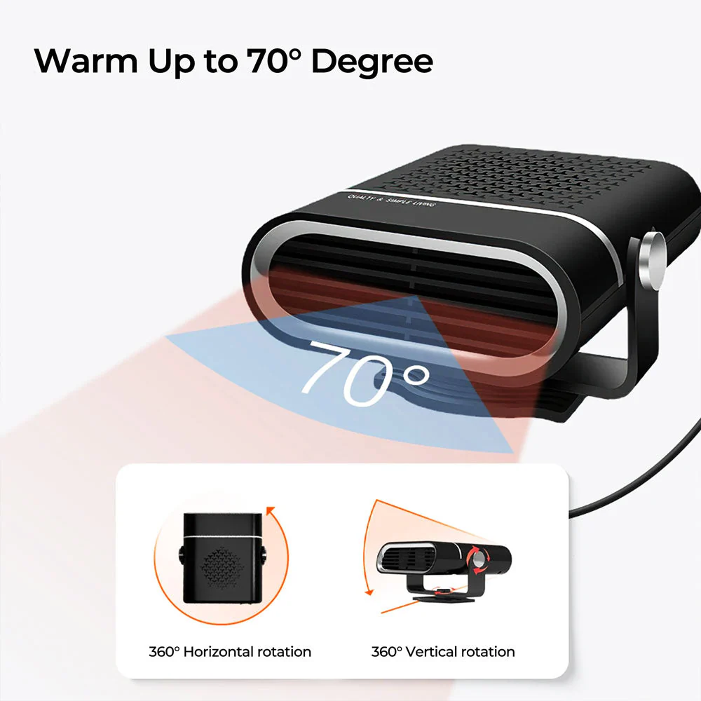 Portable Car Heater Quick Heat 30s Compact Warmth Comfort - Image 8