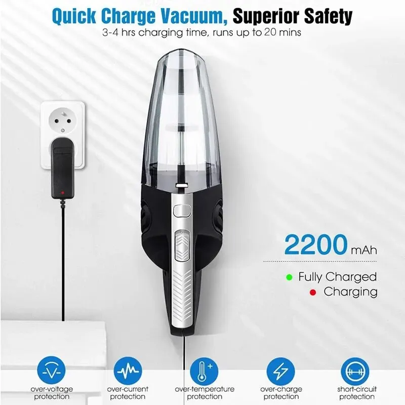 Portable Cordless Handheld Vacuum Cleaner - Powerful Cyclone Suction, Quick Charge for Home & Car Cleaning - Image 4
