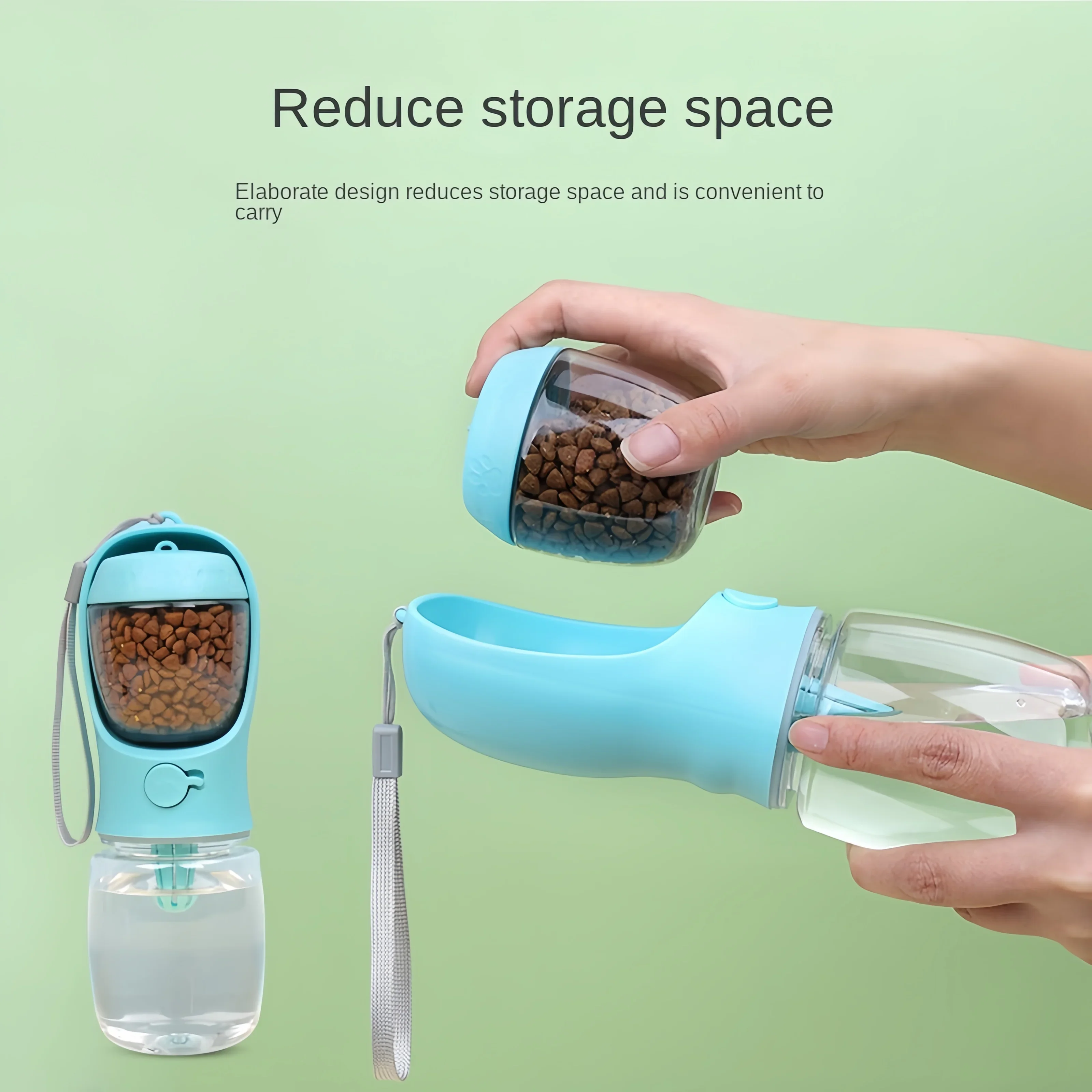 Portable Dog Cat Water Bottle with Food Storage for Outdoor Travel Pet Supplies - Image 3