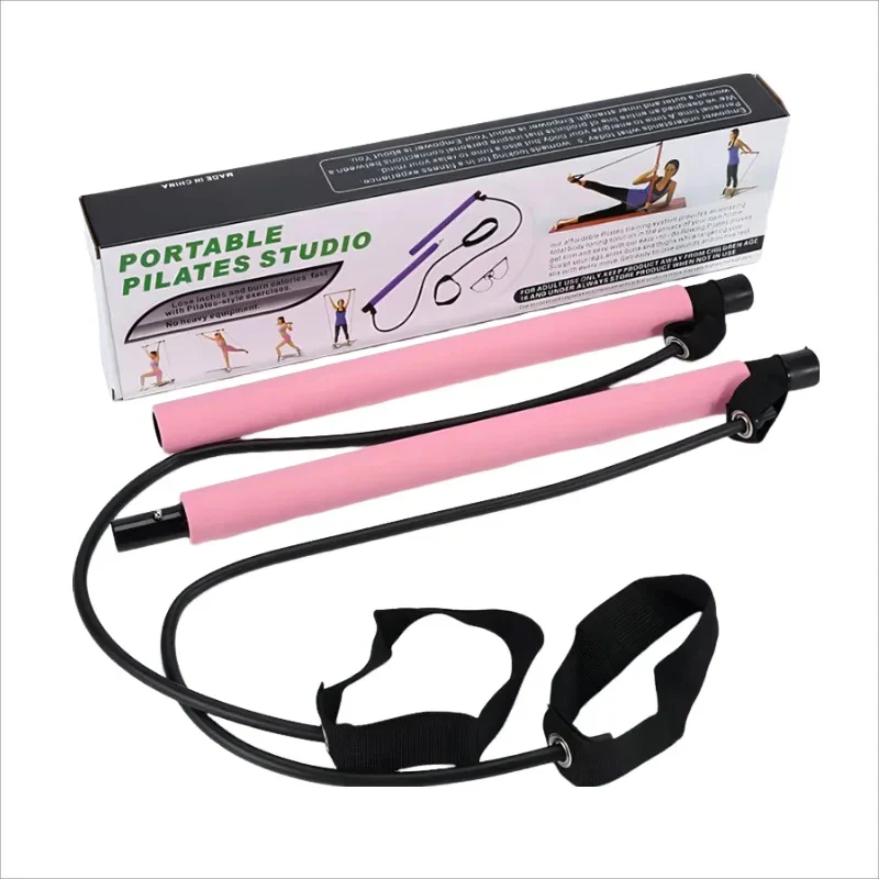 Portable Fitness Equipment Yoga Pilates Bar Stick with Resistance Bands for Home Workouts - Image 7