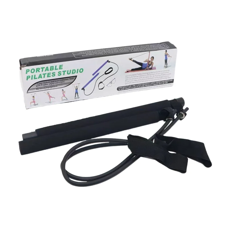 Portable Fitness Equipment Yoga Pilates Bar Stick with Resistance Bands for Home Workouts - Image 8