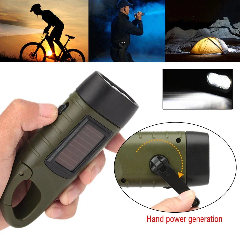Portable LED Flashlight Tent Light Hand Crank Solar Torch - Outdoor Camping Hiking Emergency Lantern - Image 6