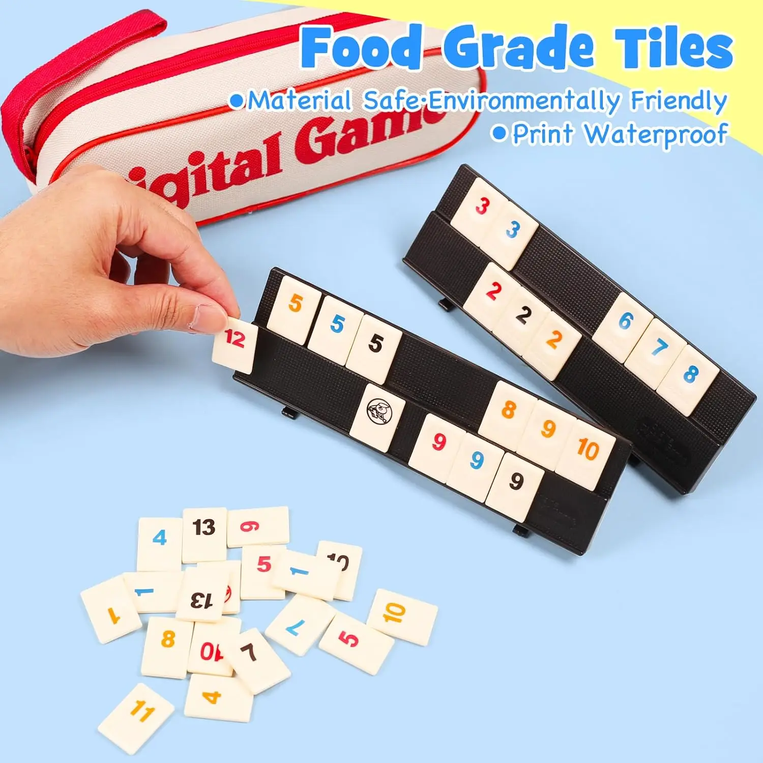 Portable Mahjong Game Set - Rummy Board Game for Adults & Family Gatherings, Perfect for Travel - Image 2