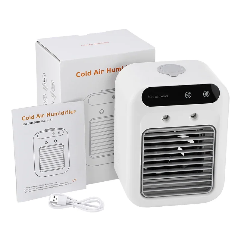 Portable Mini Air Conditioner Fan with Humidifier, USB Charging, 500ml Water Tank, Adjustable Wind Speed for Home and Office - Image 7