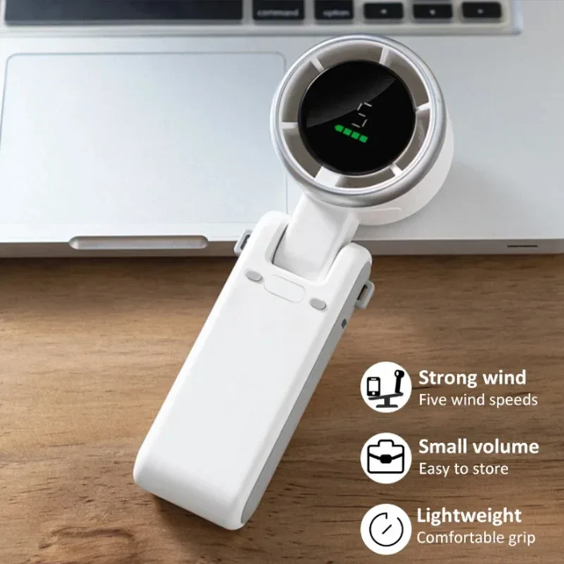 Portable Mini Fan, 180-Degree Folding Design, Battery Operated Hand Held Personal Fan with High-Speed Turbo Functionality - Image 5