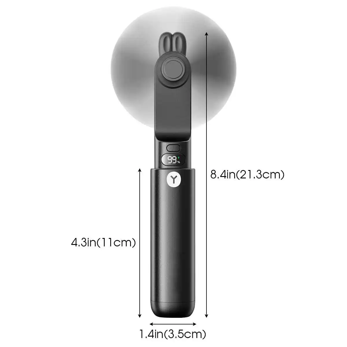 Portable Mini Handheld Fan with LED Display, USB Rechargeable 2000mAh Battery, Cute Pocket Design for Travel and Makeup - Image 5