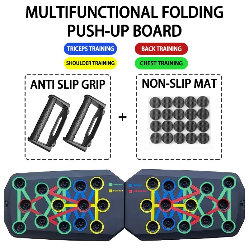 Portable Push-up Board Fitness Equipment - Multifunctional, Foldable Push-up Bar for Upper Body Training - Image 7