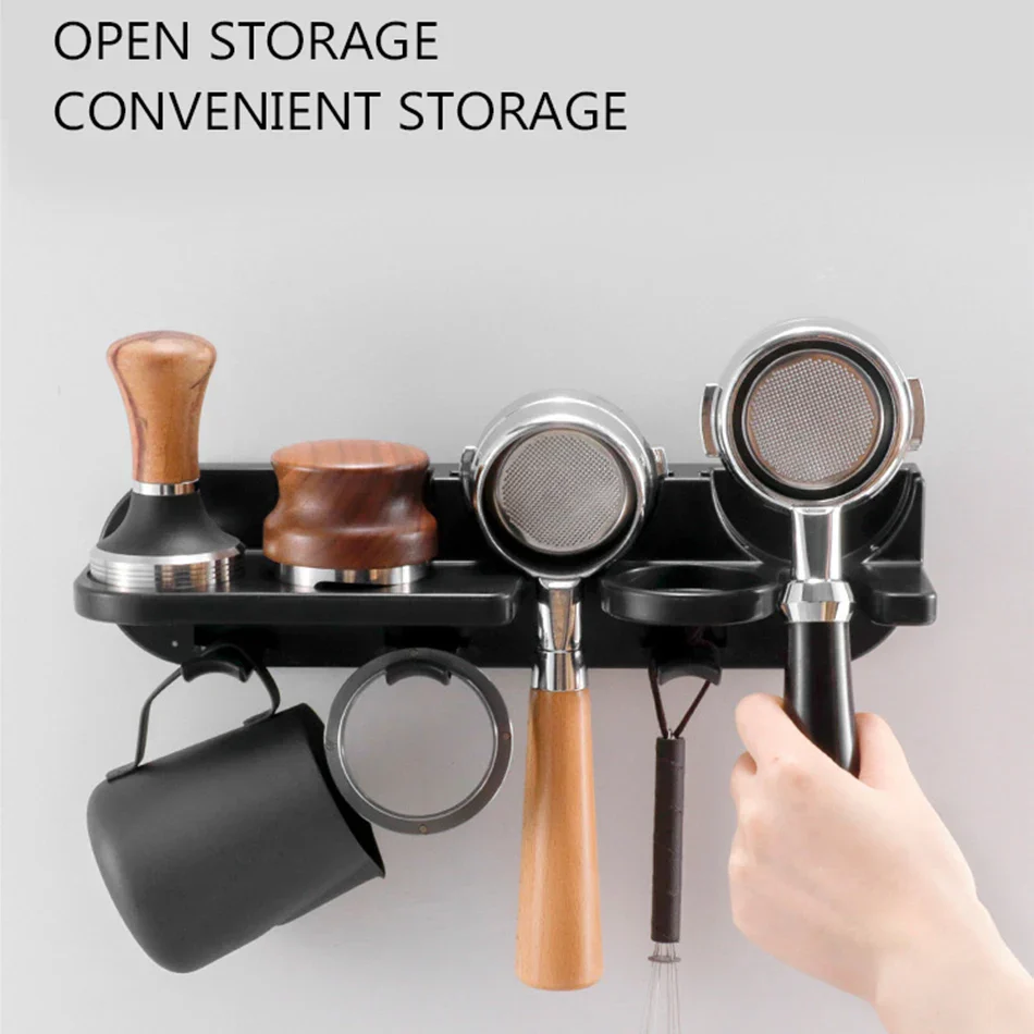 Portafilter Wall Rack Self Adhesive Espresso Holder Fits 51mm 54mm 58mm Coffee Setup Fall 2025 Space Saving Organizer - Image 3