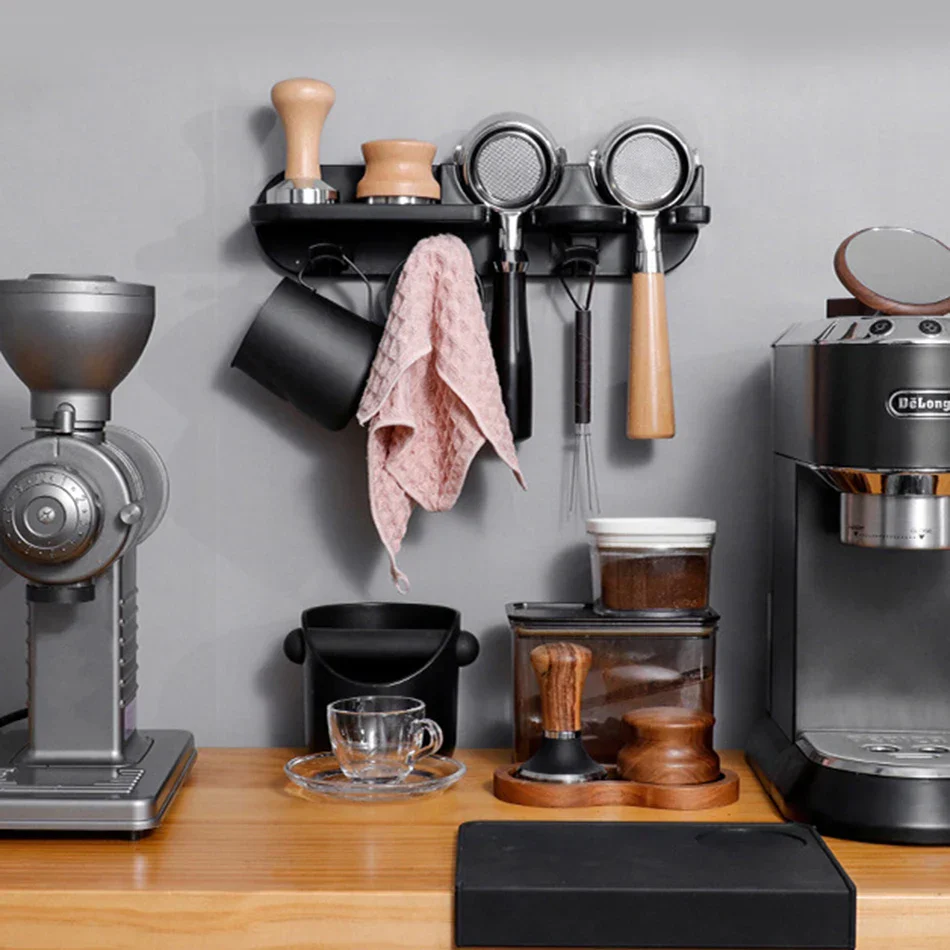 Portafilter Wall Rack Self Adhesive Espresso Holder Fits 51mm 54mm 58mm Coffee Setup Fall 2025 Space Saving Organizer - Image 5