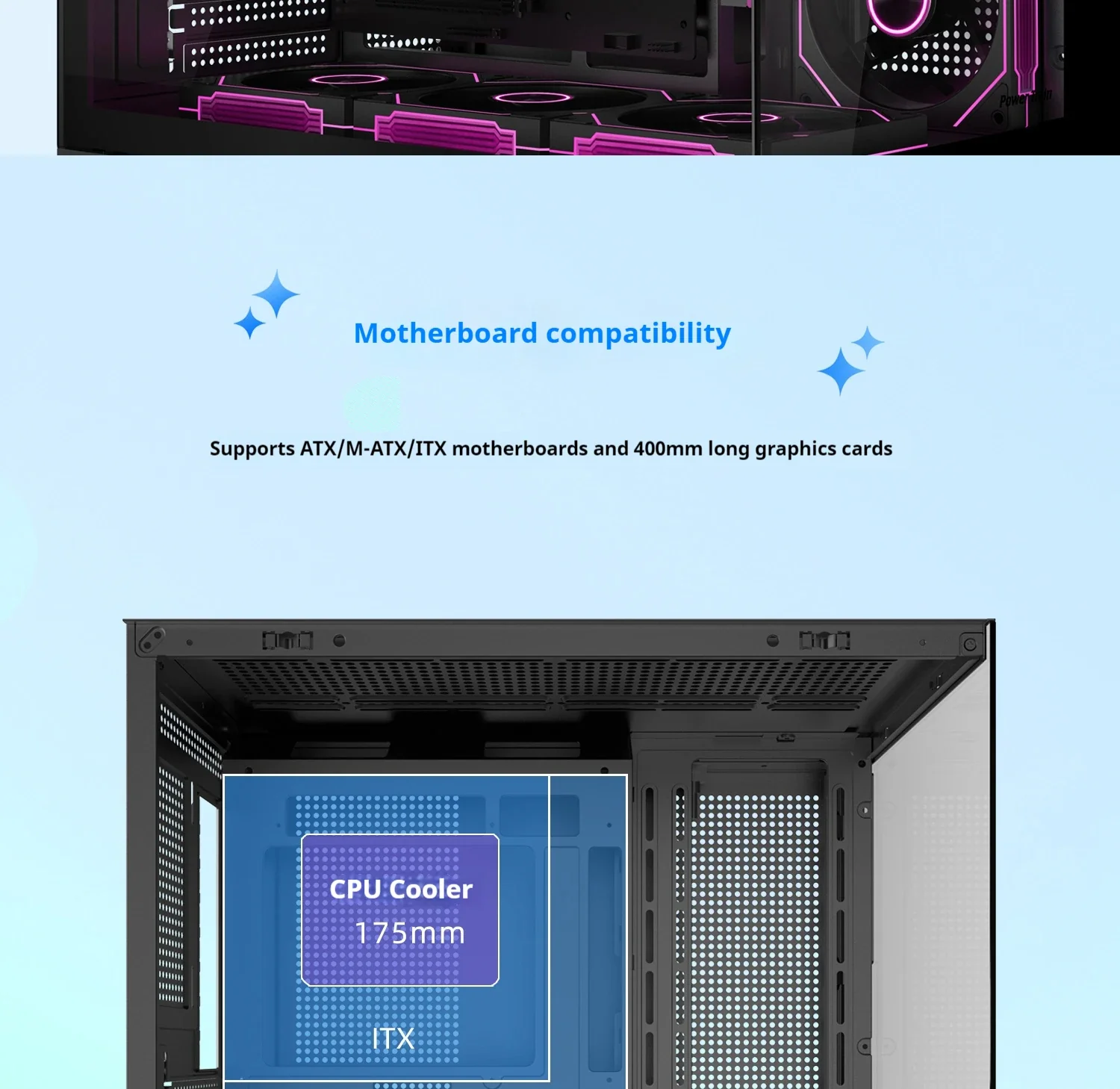 Gaming PC Case Dreamland Pro ATX Dual Glass 360mm Chassis - Image 19