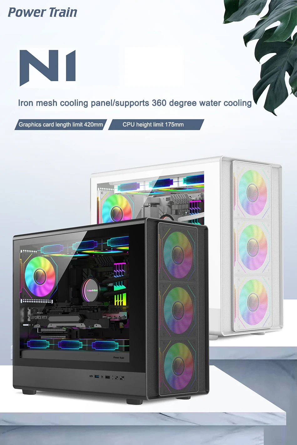 MicroATX Vertical Glass PC Case Supports 360mm Radiator - Image 6