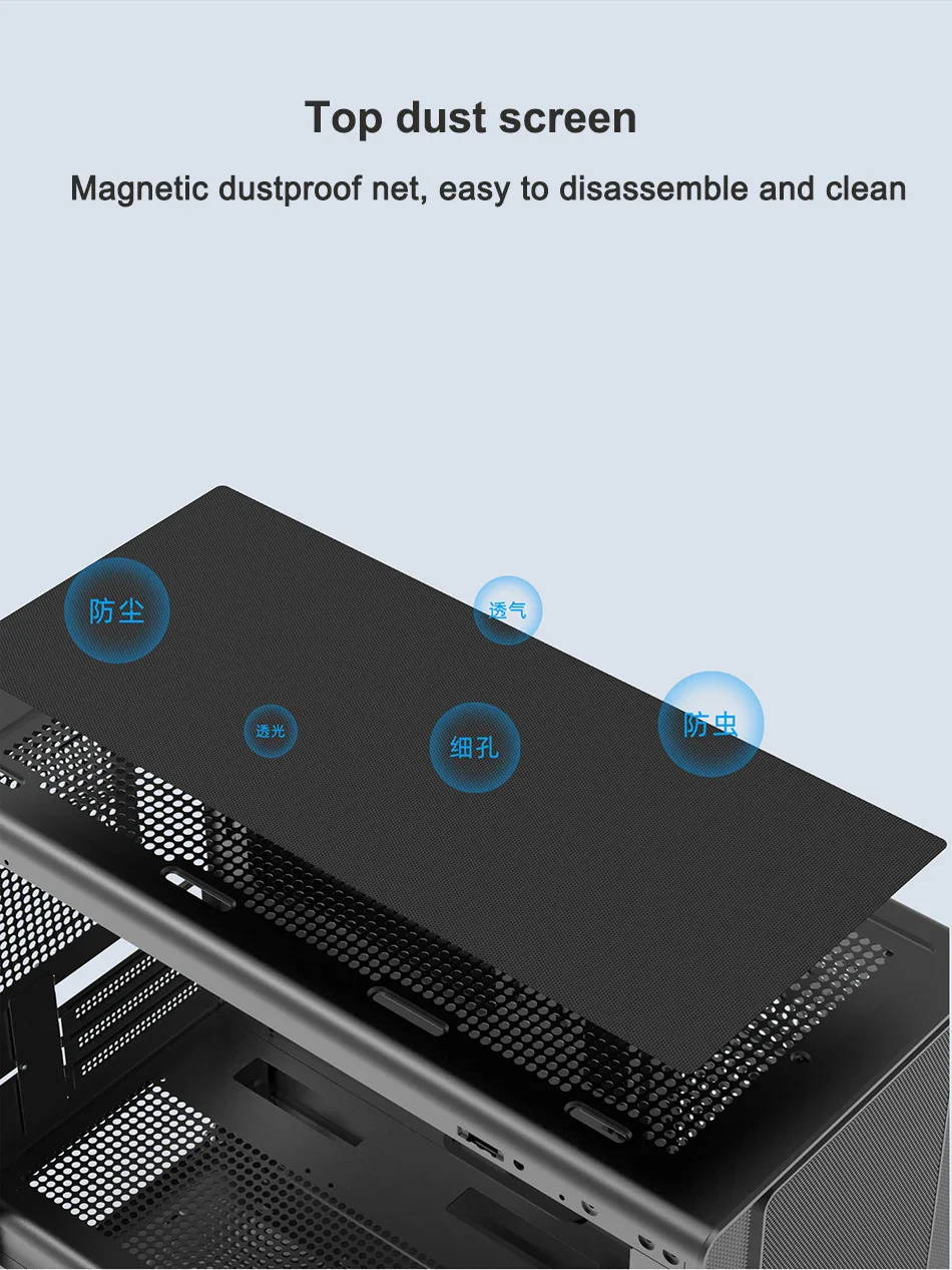 MicroATX Vertical Glass PC Case Supports 360mm Radiator - Image 9