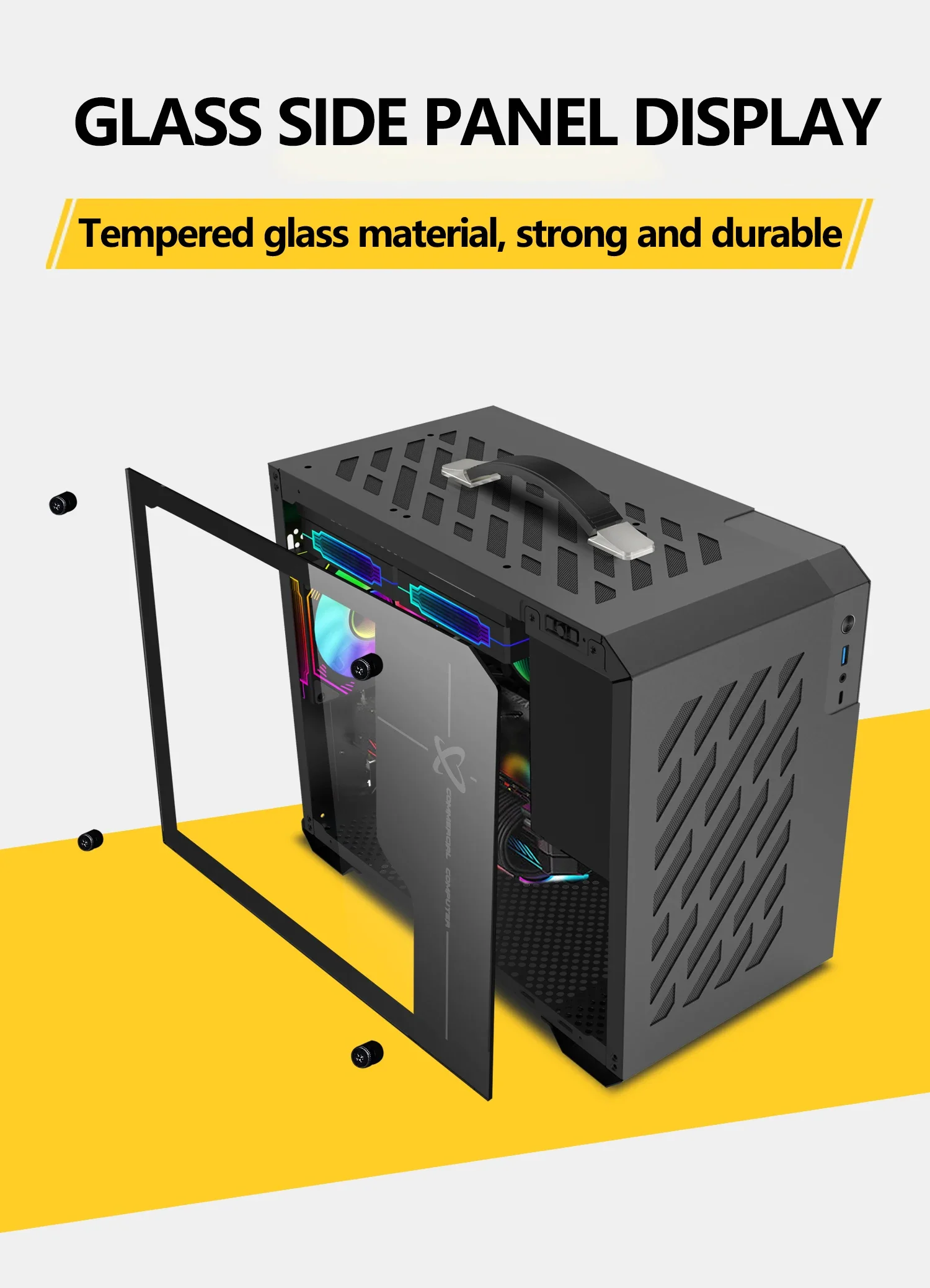 Mini ITX Case Glass Side 240mm Watercooling Portable - Image 11