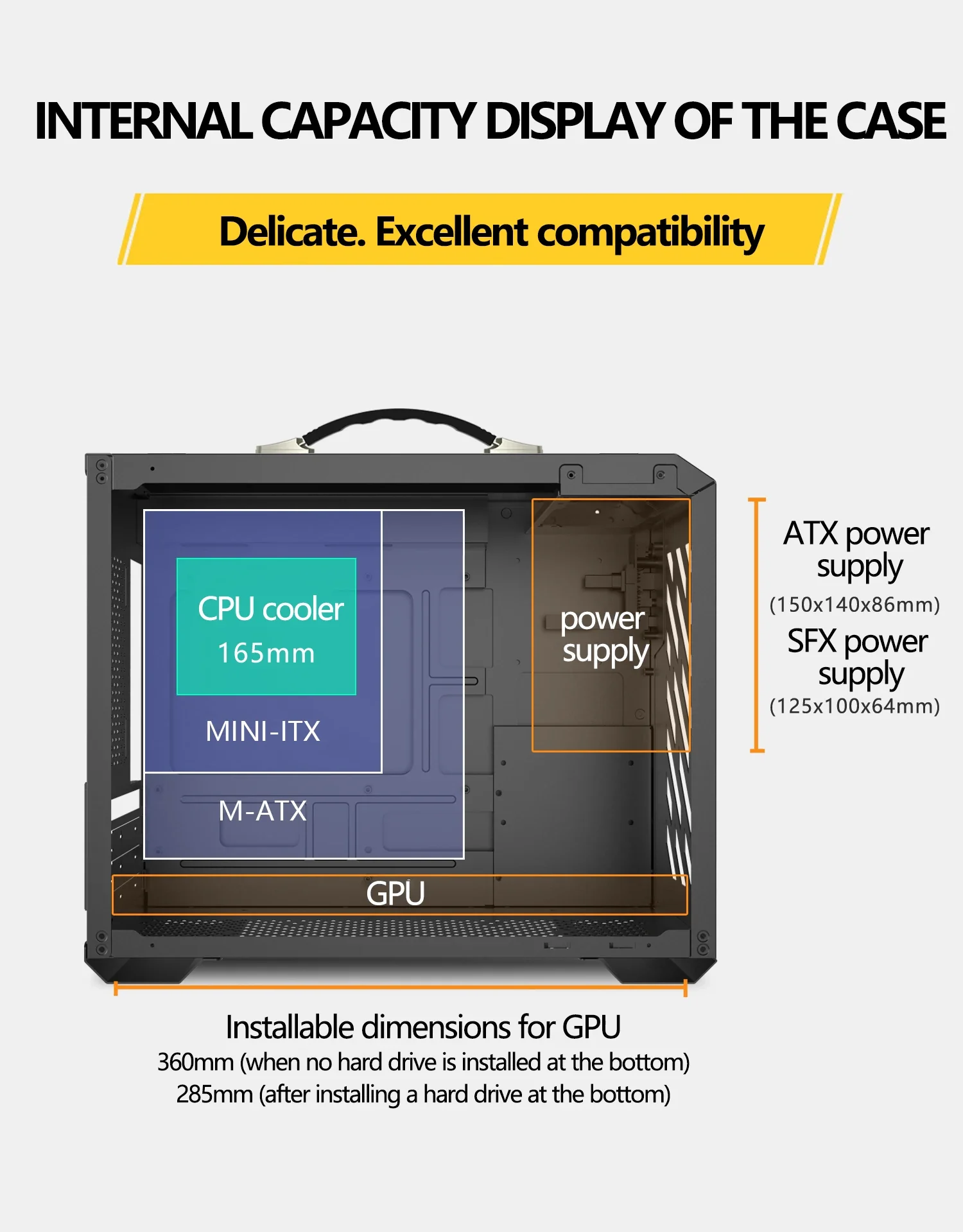 Mini ITX Case Glass Side 240mm Watercooling Portable - Image 17