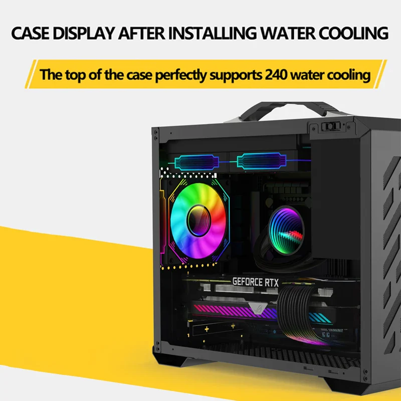 Mini ITX Case Glass Side 240mm Watercooling Portable - Image 4