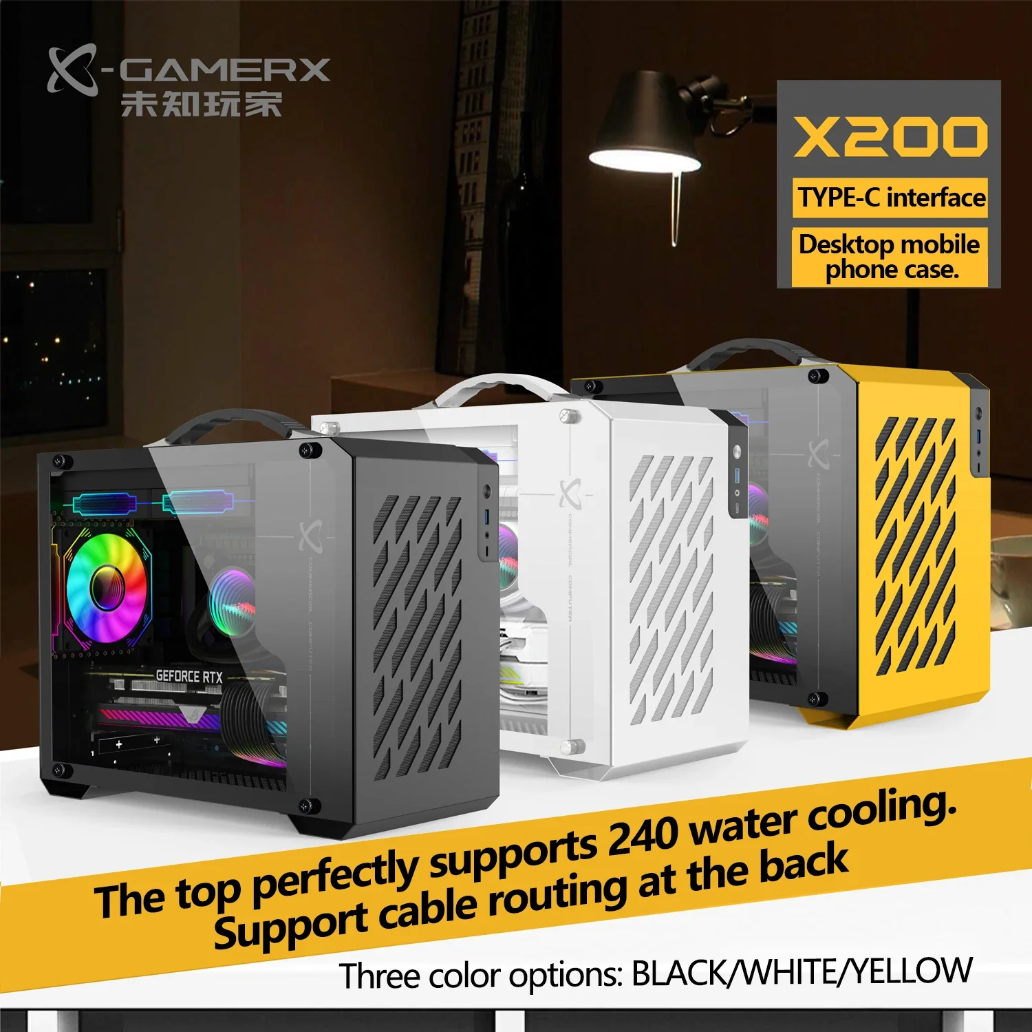 Mini ITX Case Glass Side 240mm Watercooling Portable - Image 7