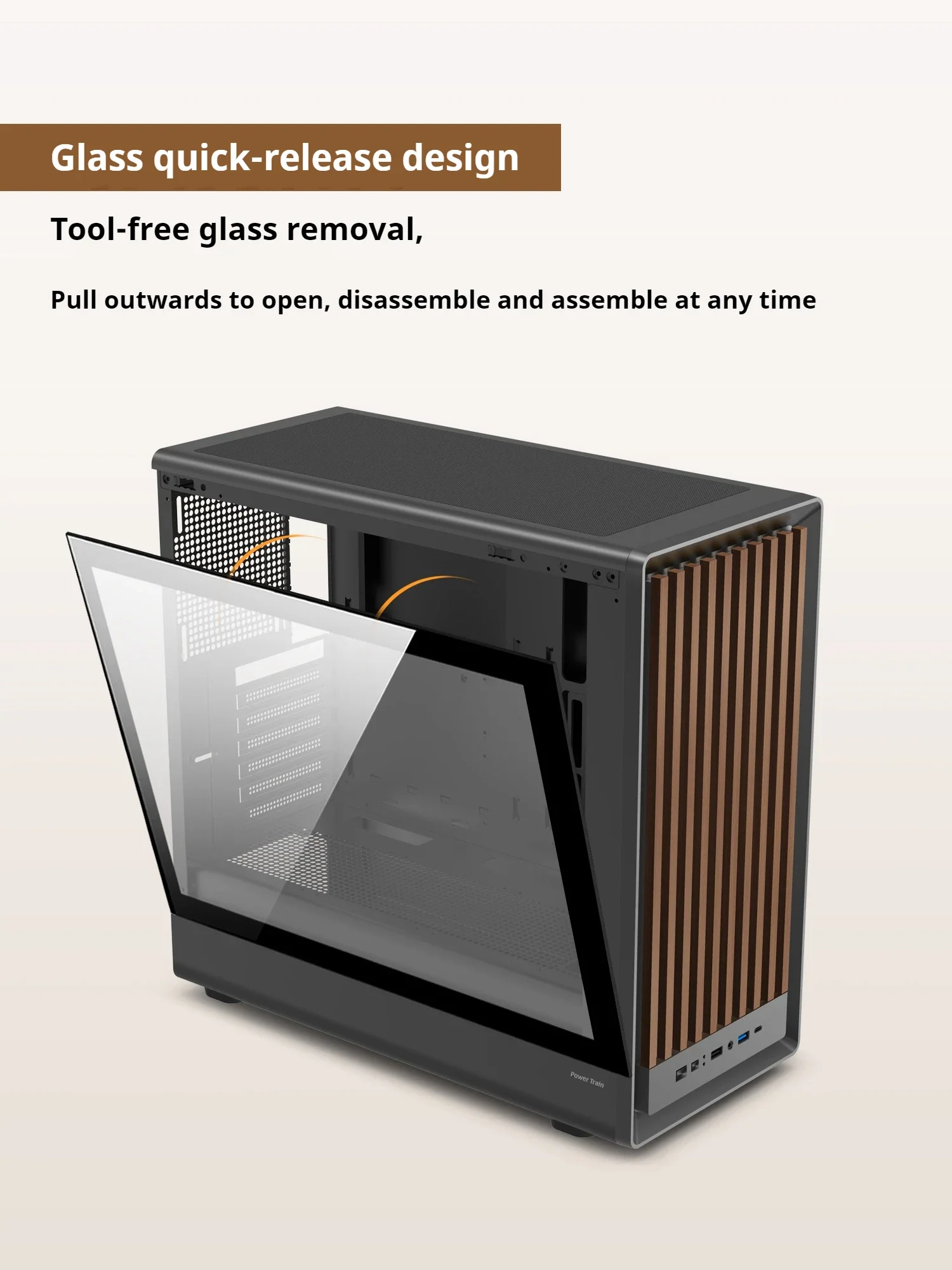 MATX PC Case Wooden Panel Tempered Glass Type C Port - Image 12
