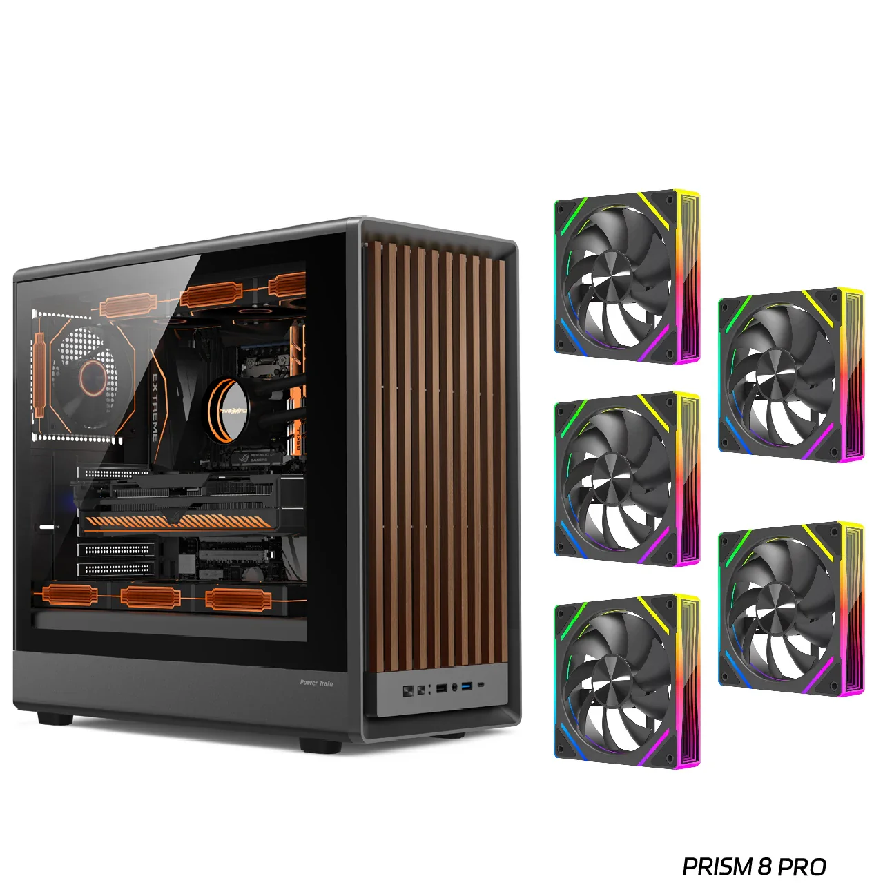 MATX PC Case Wooden Panel Tempered Glass Type C Port - Image 19