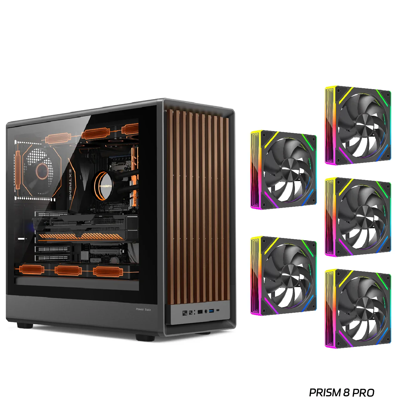 MATX PC Case Wooden Panel Tempered Glass Type C Port - Image 20