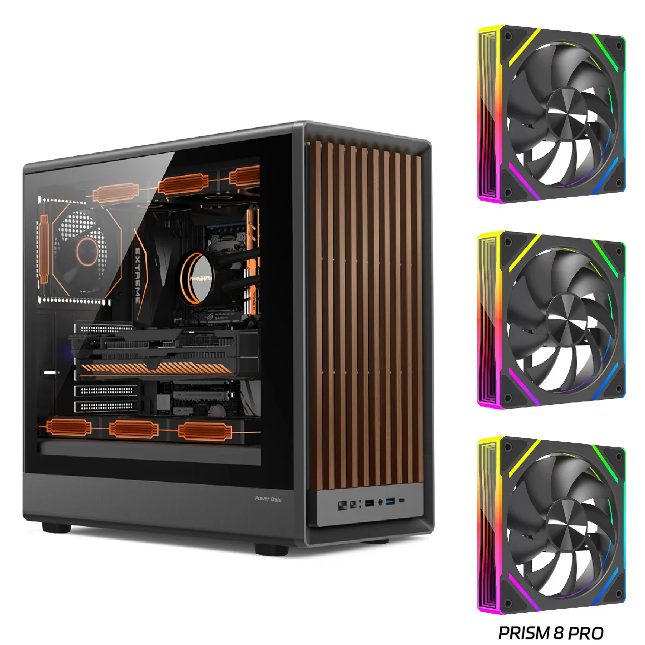 MATX PC Case Wooden Panel Tempered Glass Type C Port - Image 21