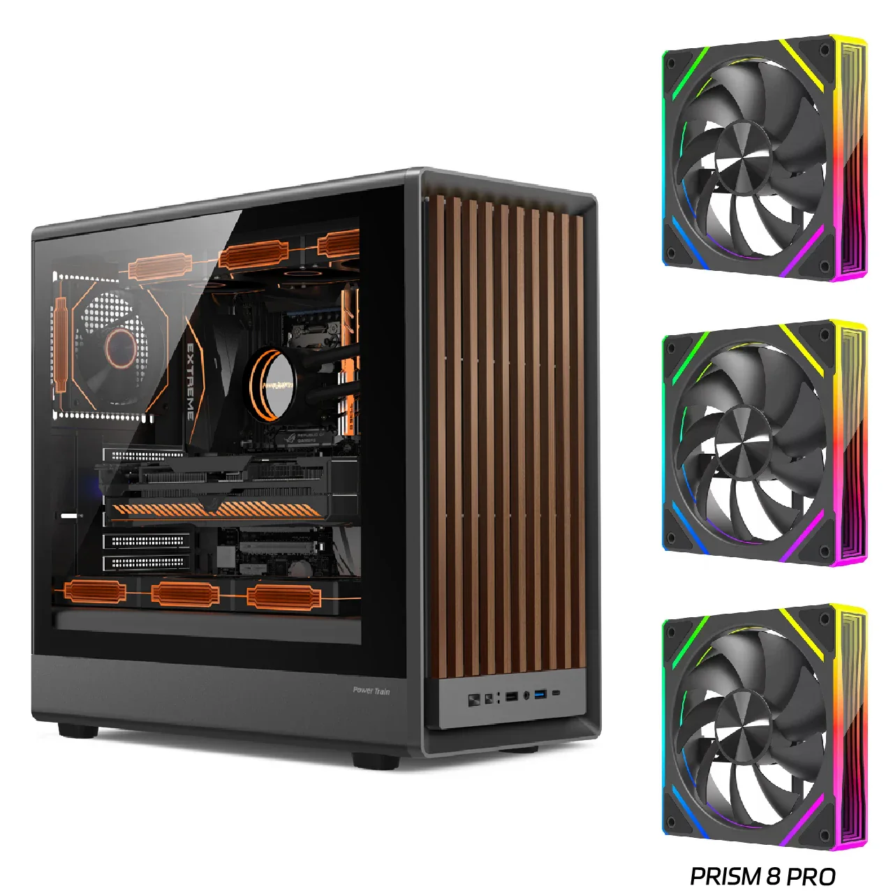 MATX PC Case Wooden Panel Tempered Glass Type C Port - Image 22