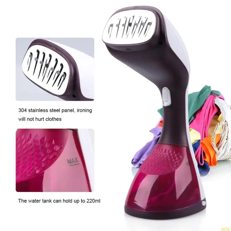 Powerful Handheld Clothes Steamer with 220ml Water Tank and Stainless Steel Panel for Quick Touch-Ups - Image 3