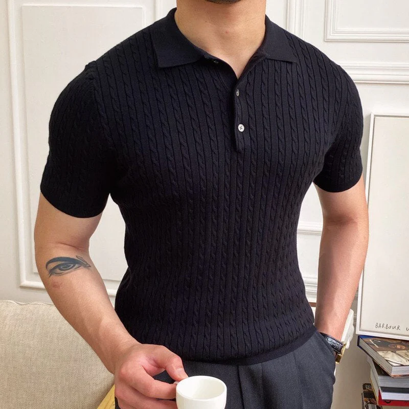 Premium Men's Polo Shirt, Short Sleeve, Cotton Blend, Timeless Design, Classic Fit for Business and Casual Wear