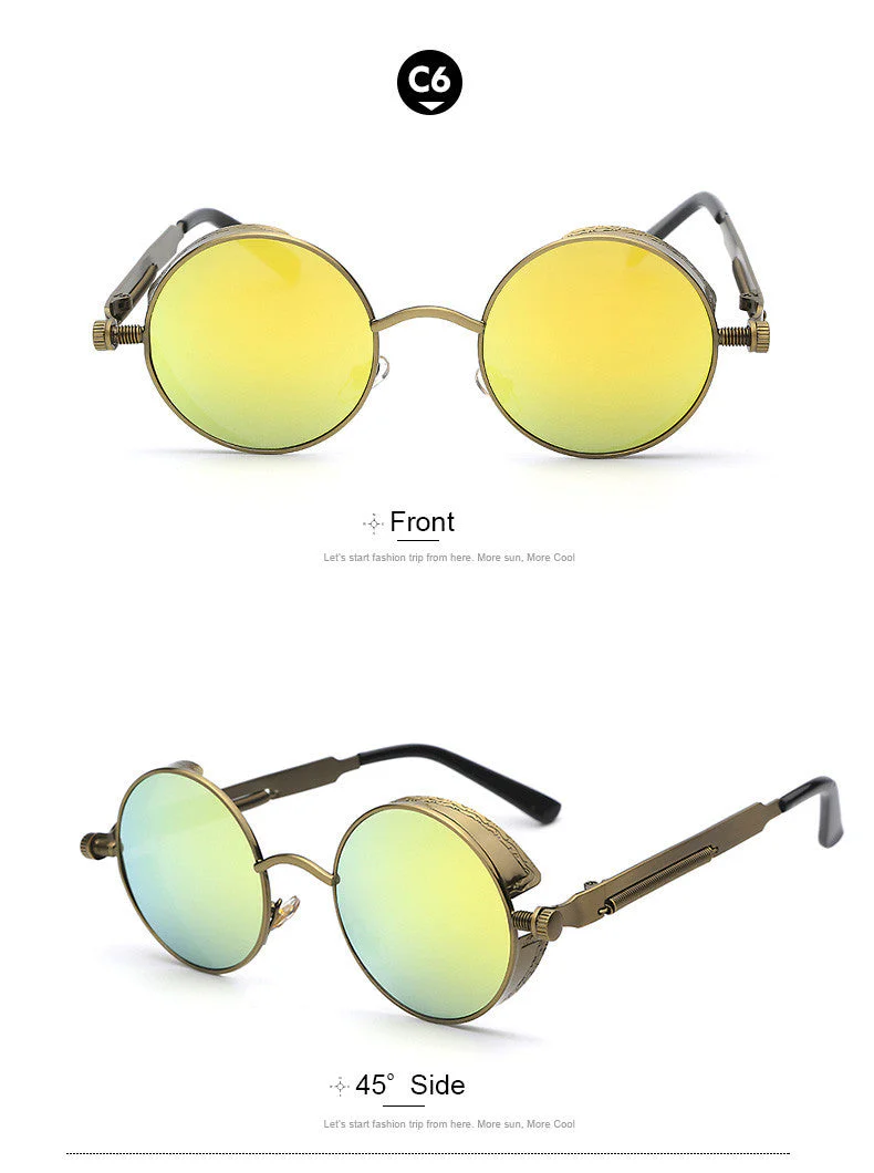 Premium men’s sunglasses – retro round design, acetate, for stylish occasions - Image 9