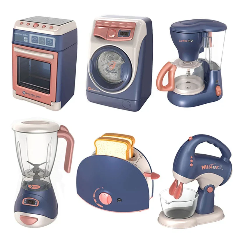 Pretend Kitchen Playset - Electric Vacuum, Juicer, Washing Machine & Water Sweeper Toys for Kids - Image 3