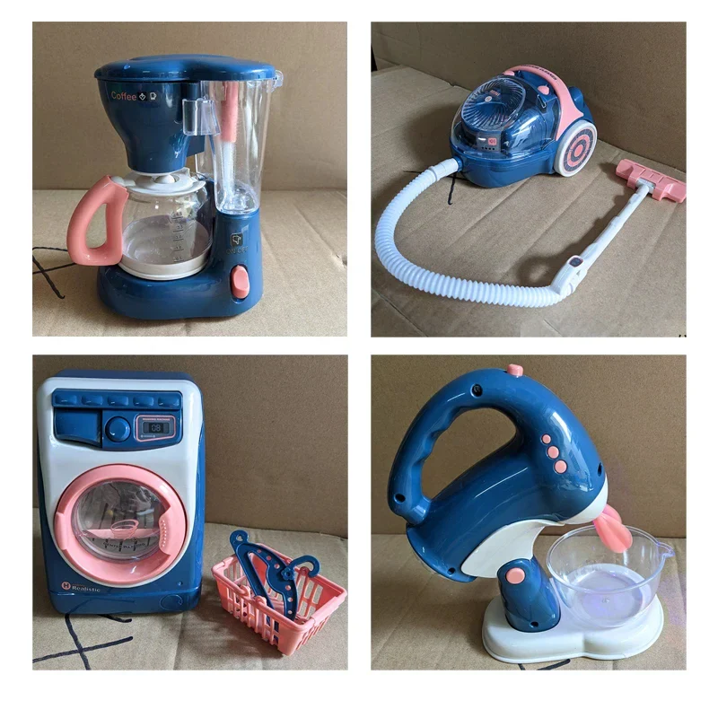 Pretend Kitchen Playset - Electric Vacuum, Juicer, Washing Machine & Water Sweeper Toys for Kids - Image 4