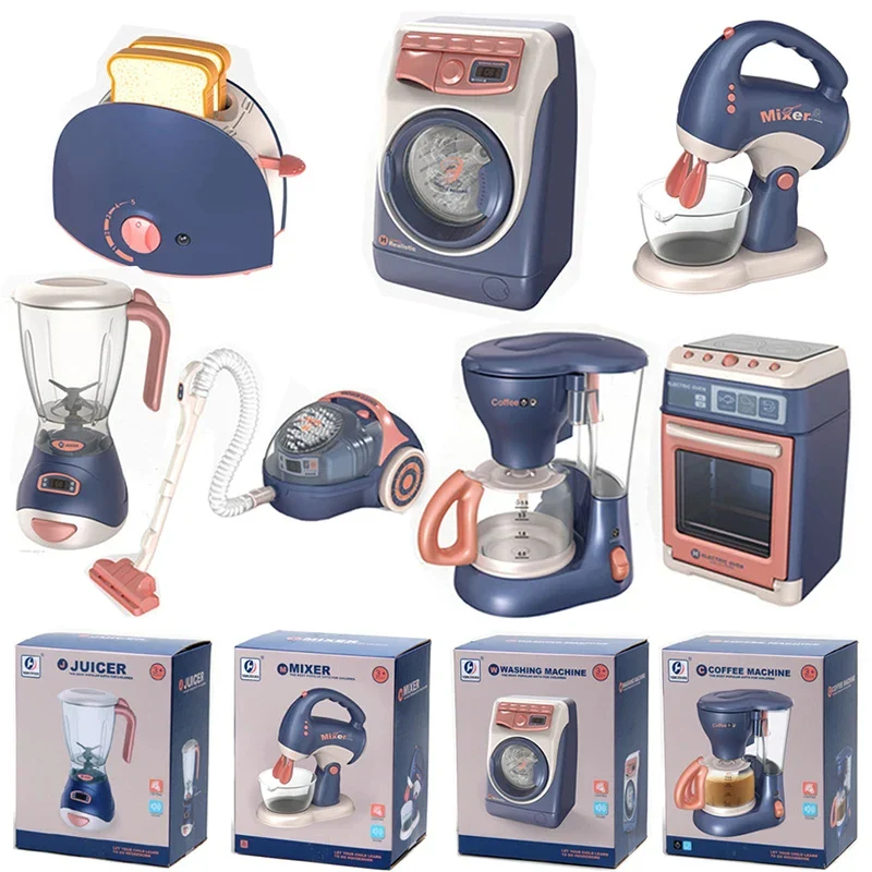 Pretend Kitchen Playset - Electric Vacuum, Juicer, Washing Machine & Water Sweeper Toys for Kids - Image 6
