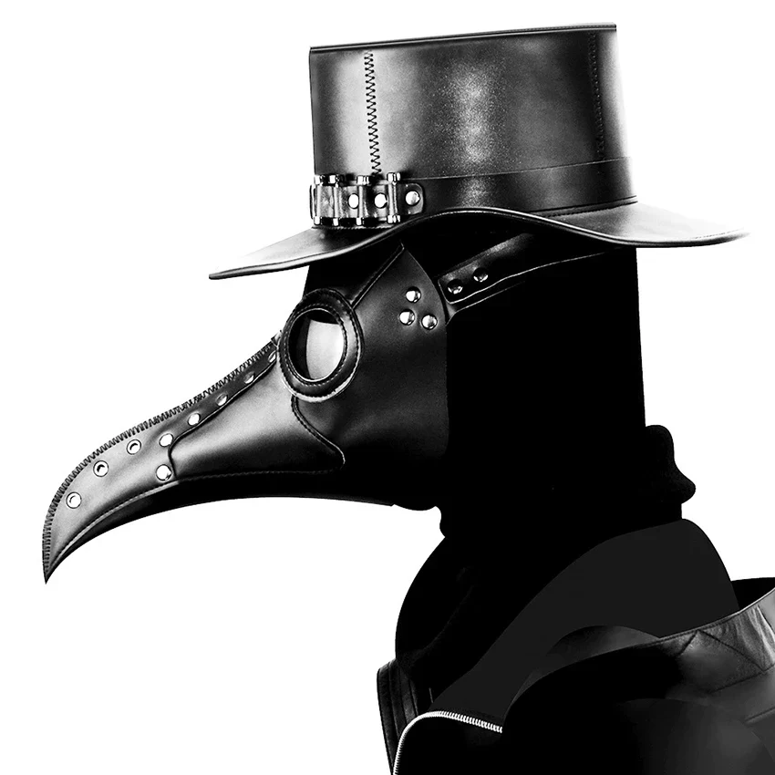 Plague Doctor PU Leather Mask Steampunk Halloween 2025