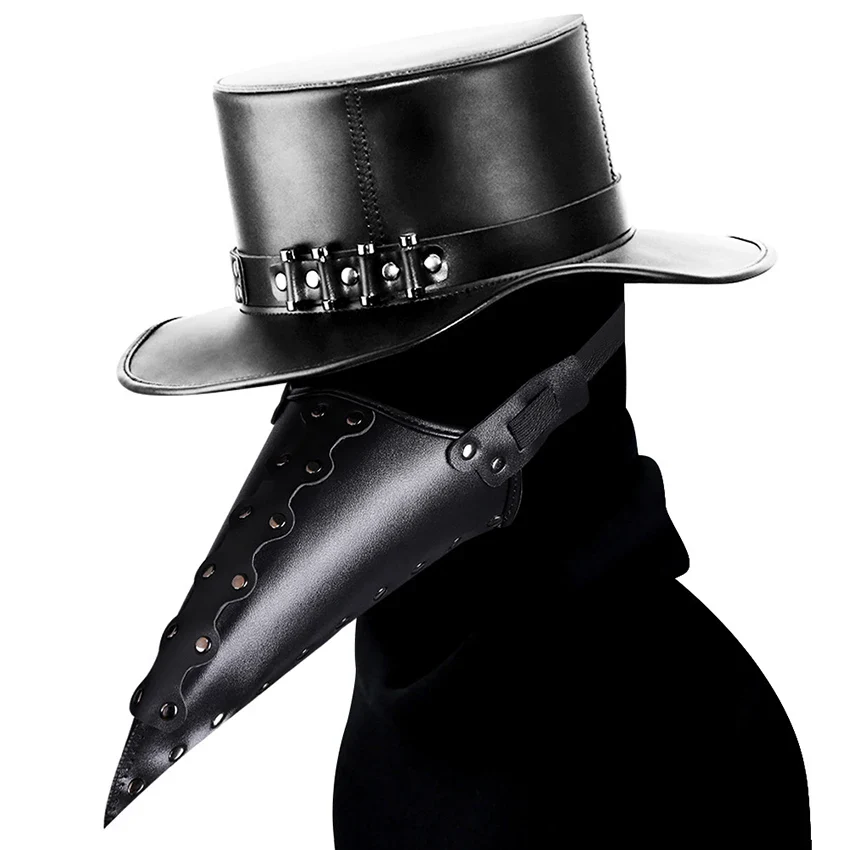 Plague Doctor PU Leather Mask Steampunk Halloween 2025 - Image 2