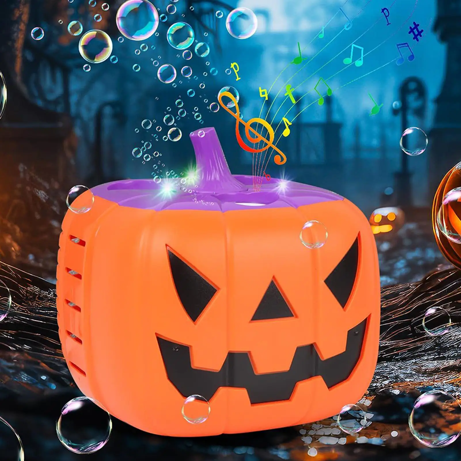 Pumpkin Bubble Machine Halloween 2025 With Lights Sound - Image 9