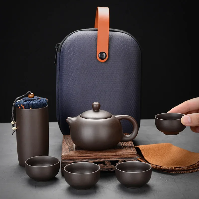 Purple Clay Travel Tea Set Portable Kung Fu Teaware - Image 24