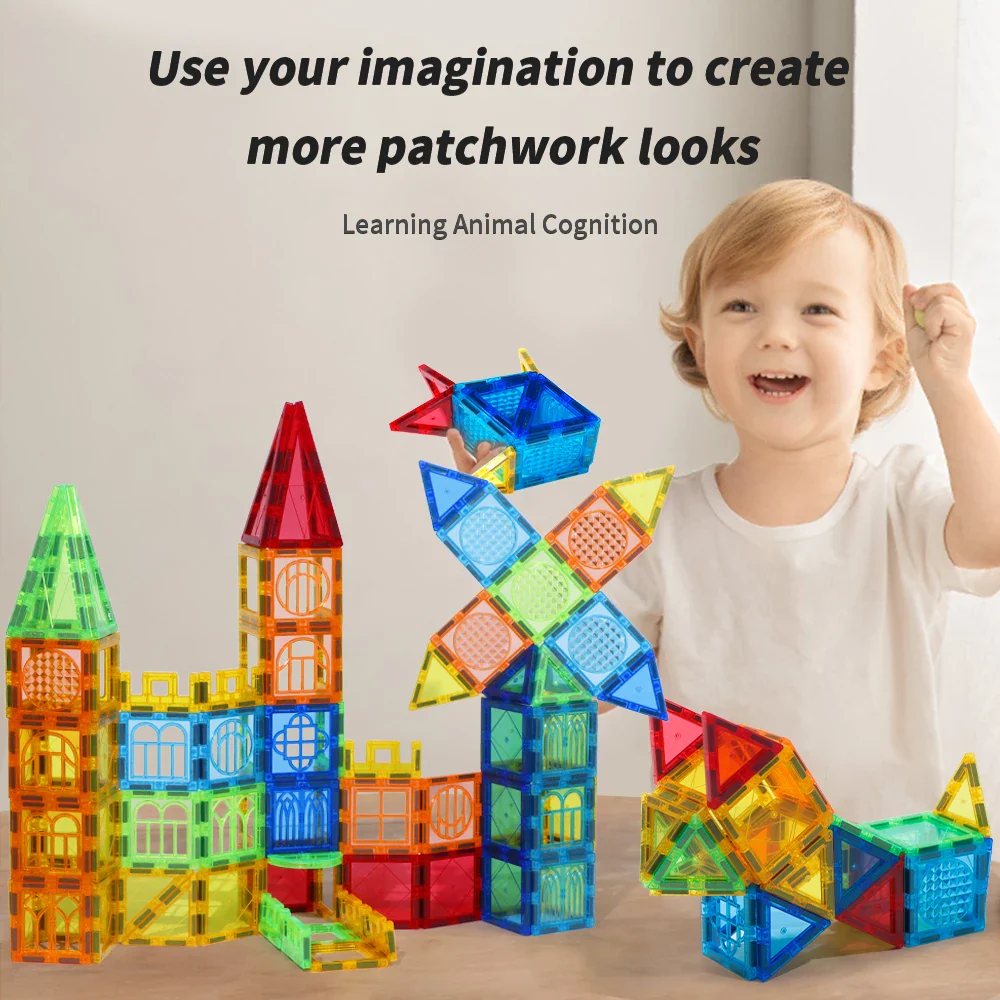 Magnetic Building Blocks Set - Colorful Educational Puzzle for Kids Ages 3+ - Ideal Birthday Gift - Image 2