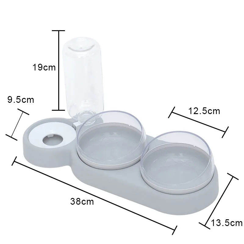 Raised Pet Feeding Station Tilted 3-Bowl Design With 500ML Water Bottle Fall 2025 Ergonomic Spine Protection - Image 12