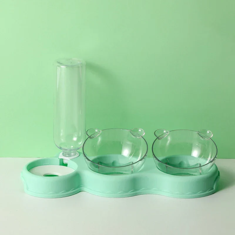 Raised Pet Feeding Station Tilted 3-Bowl Design With 500ML Water Bottle Fall 2025 Ergonomic Spine Protection - Image 8