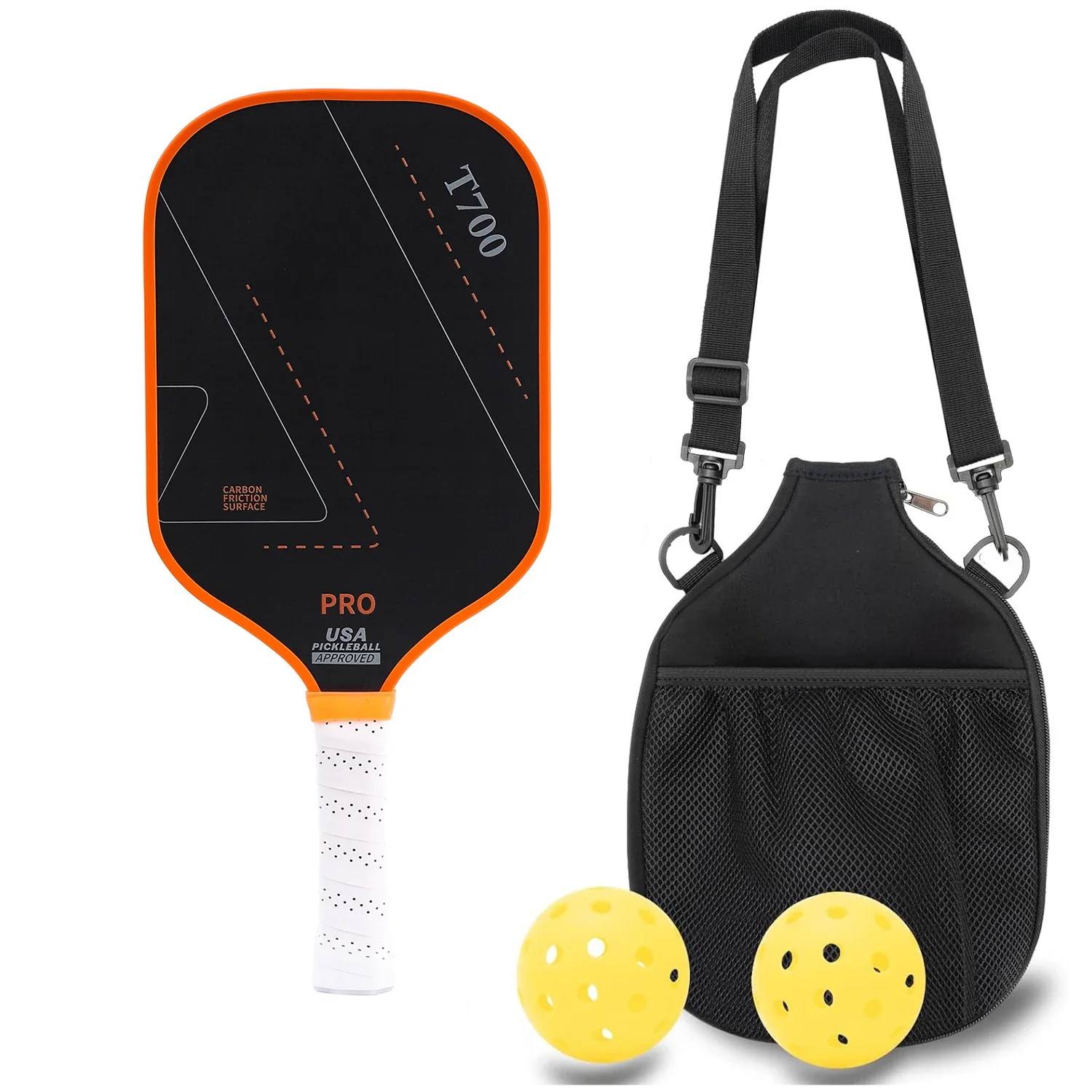Raw Carbon Fiber Pickleball Paddle with 16MM Polymer Core and Faux Leather Grip for Enhanced Control and Spin - Image 12