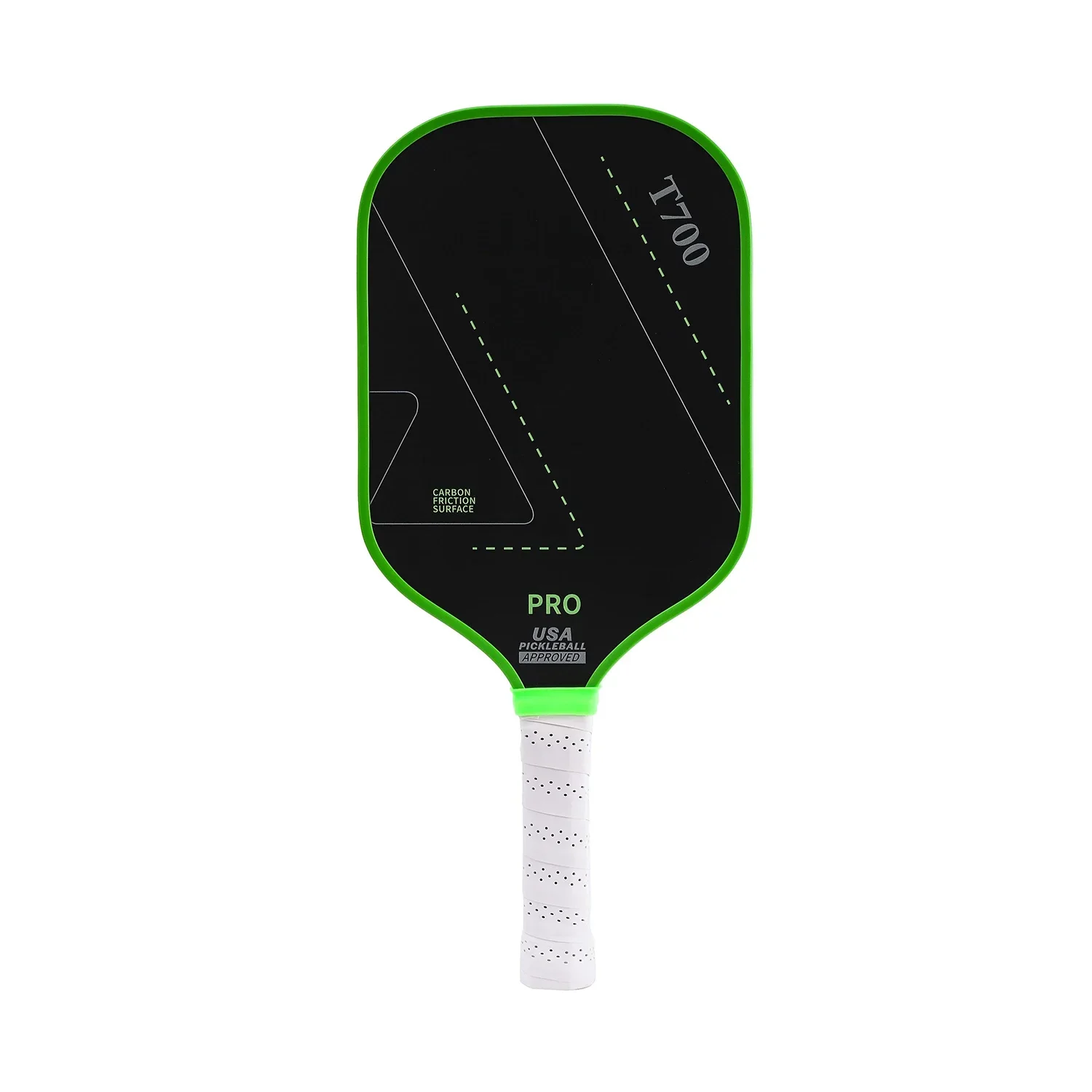 Raw Carbon Fiber Pickleball Paddle with 16MM Polymer Core and Faux Leather Grip for Enhanced Control and Spin - Image 7