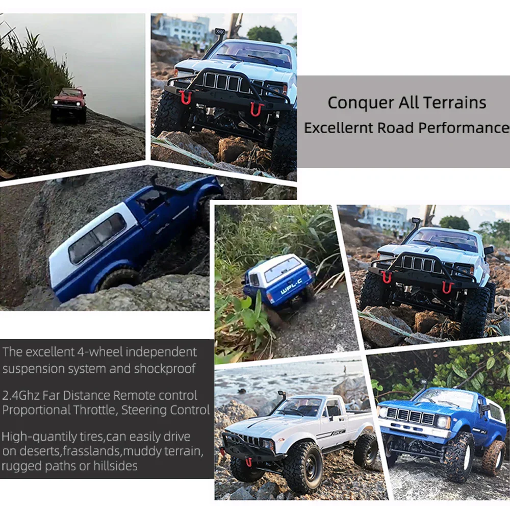 RC Car 1:16 Scale 4WD Rock Crawler Electric Off Road Buggy With LED Lights Gift For Kids 15-20 Min Run Time - Image 6