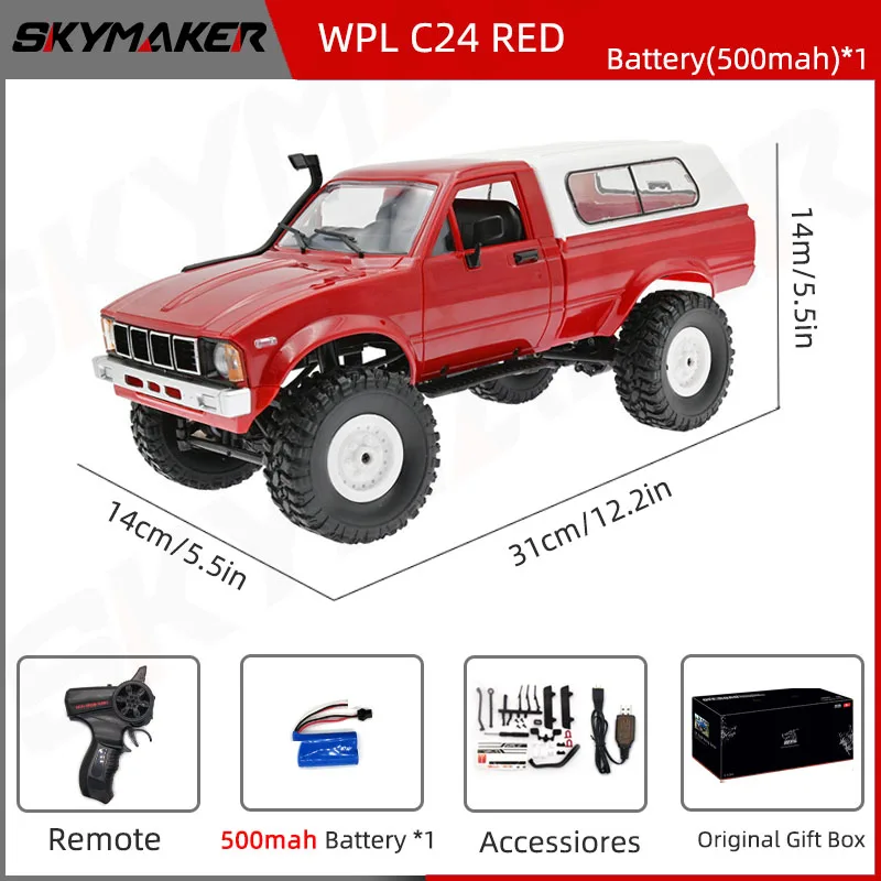 RC Car 1:16 Scale 4WD Rock Crawler Electric Off Road Buggy With LED Lights Gift For Kids 15-20 Min Run Time - Image 7