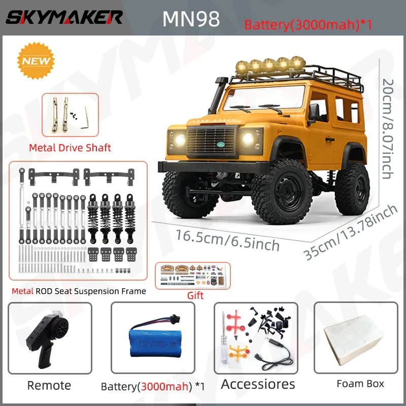 RC Car Rock Crawler RTR 2.4G 4WD Defender Style Offroad Toy Back To School 2025 Gift - Image 12