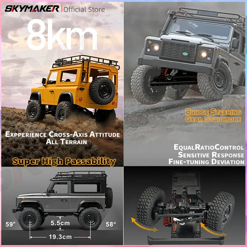 RC Car Rock Crawler RTR 2.4G 4WD Defender Style Offroad Toy Back To School 2025 Gift - Image 3