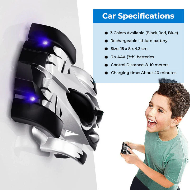 RC Wall Car Remote Control Stunt Vehicle Indoor Play - Image 6