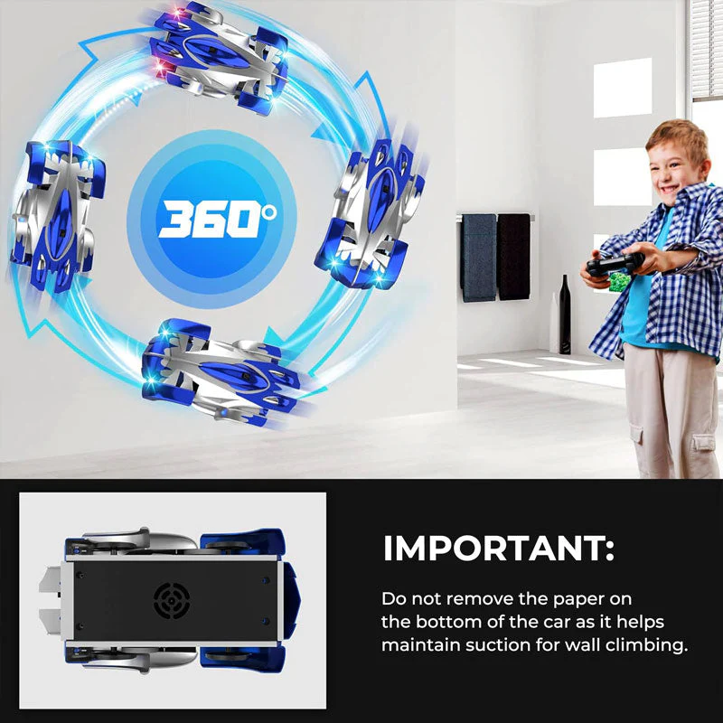 RC Wall Car Remote Control Stunt Vehicle Indoor Play - Image 8