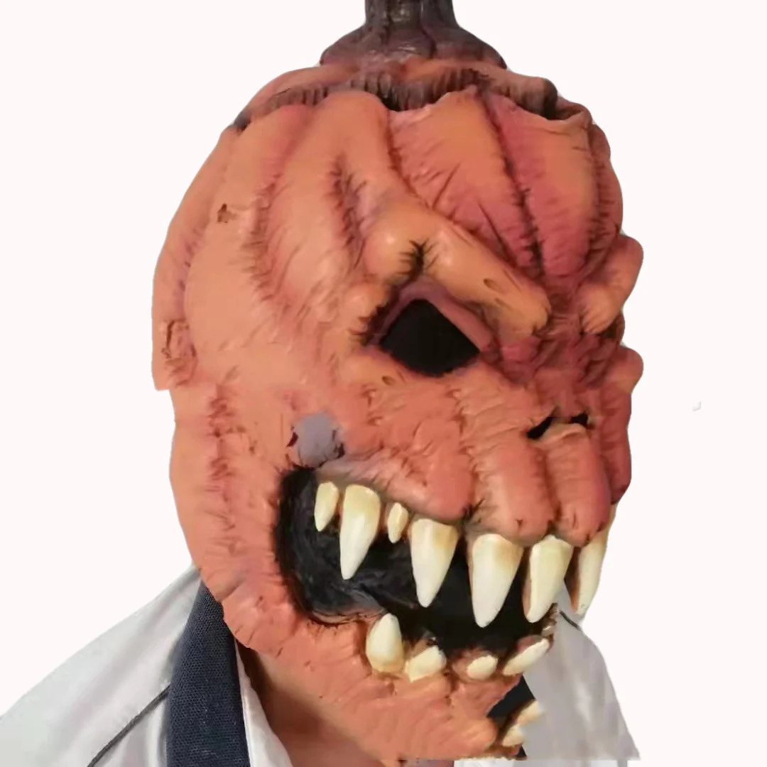 Pumpkin Horror Mask Latex Cosplay Prop Halloween 2025 - Image 3
