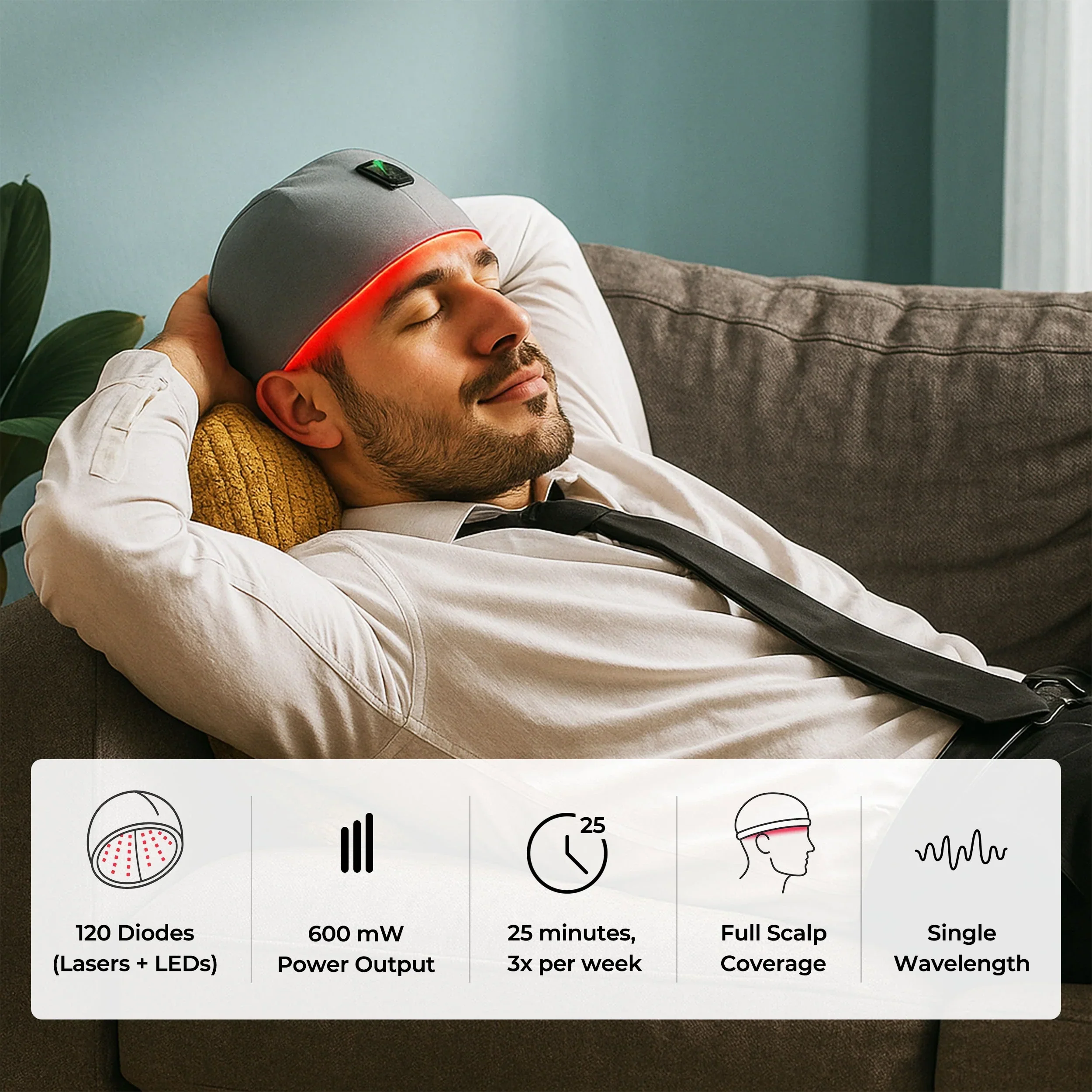 Red Light Therapy Cap Hair Growth Helmet Pain Free At Home - Image 4
